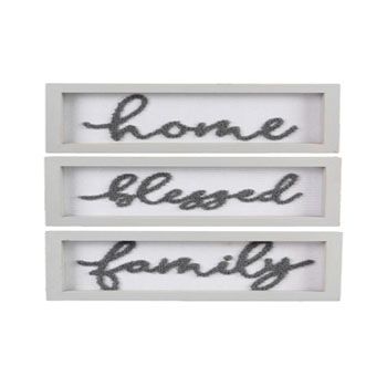 24 Wholesale Wall Sign Words Knit 3asst Wood