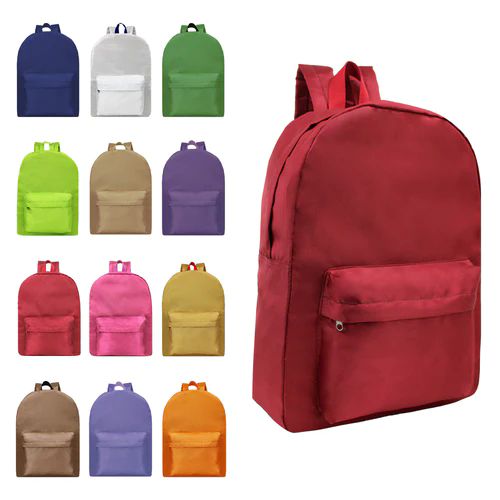 24 Pieces of 17 Inch Classic Wholesale Backpack In Assorted Colors