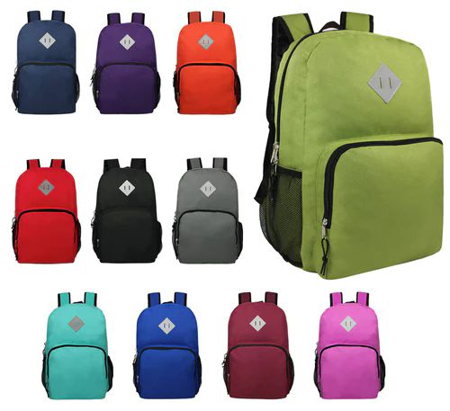 24 Pieces of 18 Inch Deluxe Wholesale Backpack In Assorted Colors With Laptop Pocket