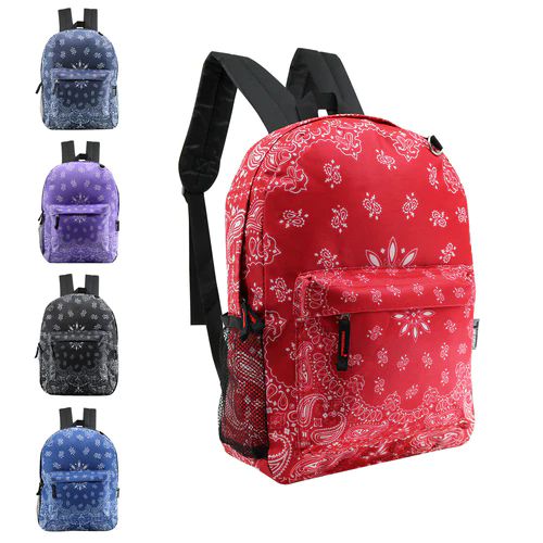 24 Wholesale 17 Inch Classic Wholesale Backpack In Assorted Prints