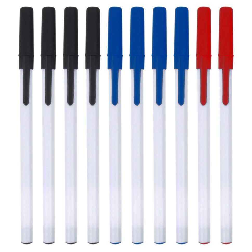 100 Packs of Pens 10-Pack In 3 Colors