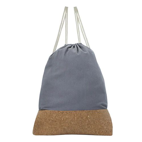 100 Pieces of 16 Inch Drawstring Backpack In Grey With Cork