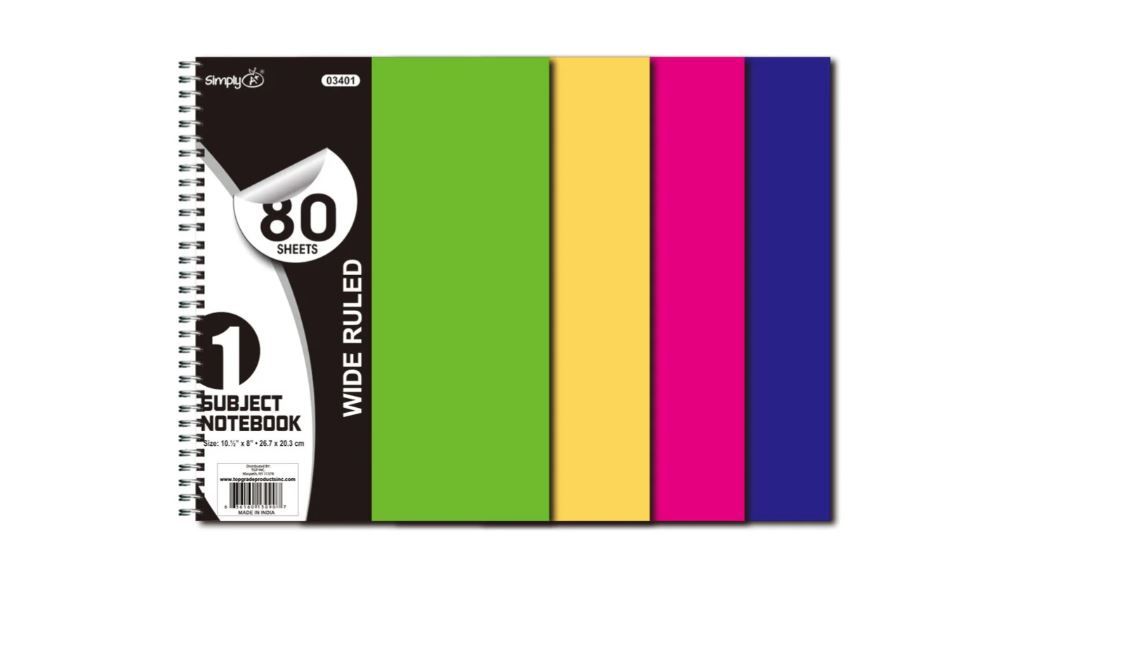 36 Wholesale 1 Subject Notebook 36s Poly Cover Wide Ruled