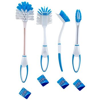48 Wholesale Brush Household Cleaning 4 Styles 2tone Clr/toilet/grout/2-Dish Cleaning ht