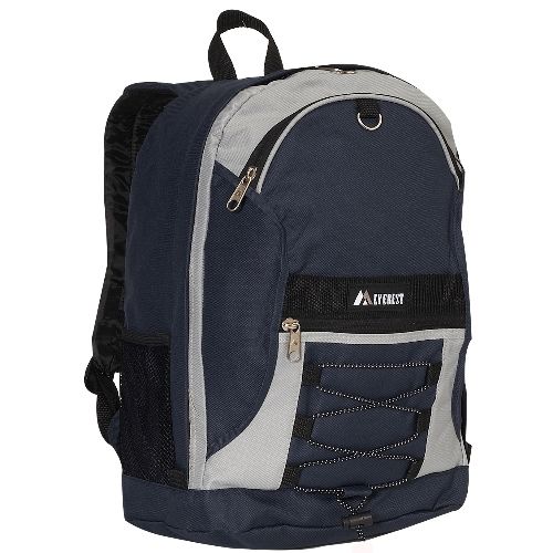 30 Pieces of Two Tone Backpack With Mesh Pockets In Navy