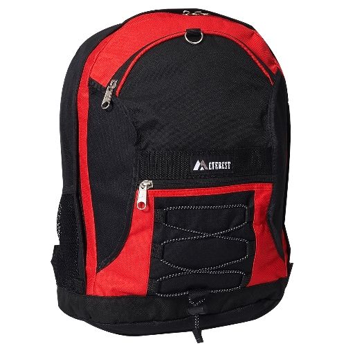 30 Pieces of Two Tone Backpack With Mesh Pockets In Red