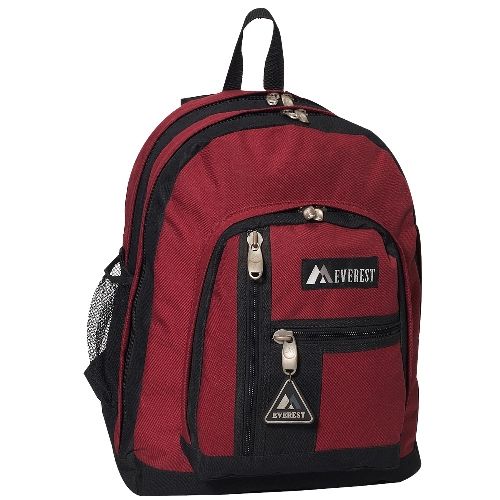 30 Pieces of Double Main Compartment Backpack In Burgandy