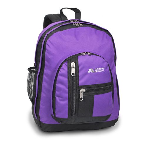 30 Pieces of Double Main Compartment Backpack In Purple