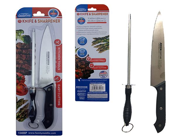 72 Wholesale 2pc Knife & Sharpener Set
