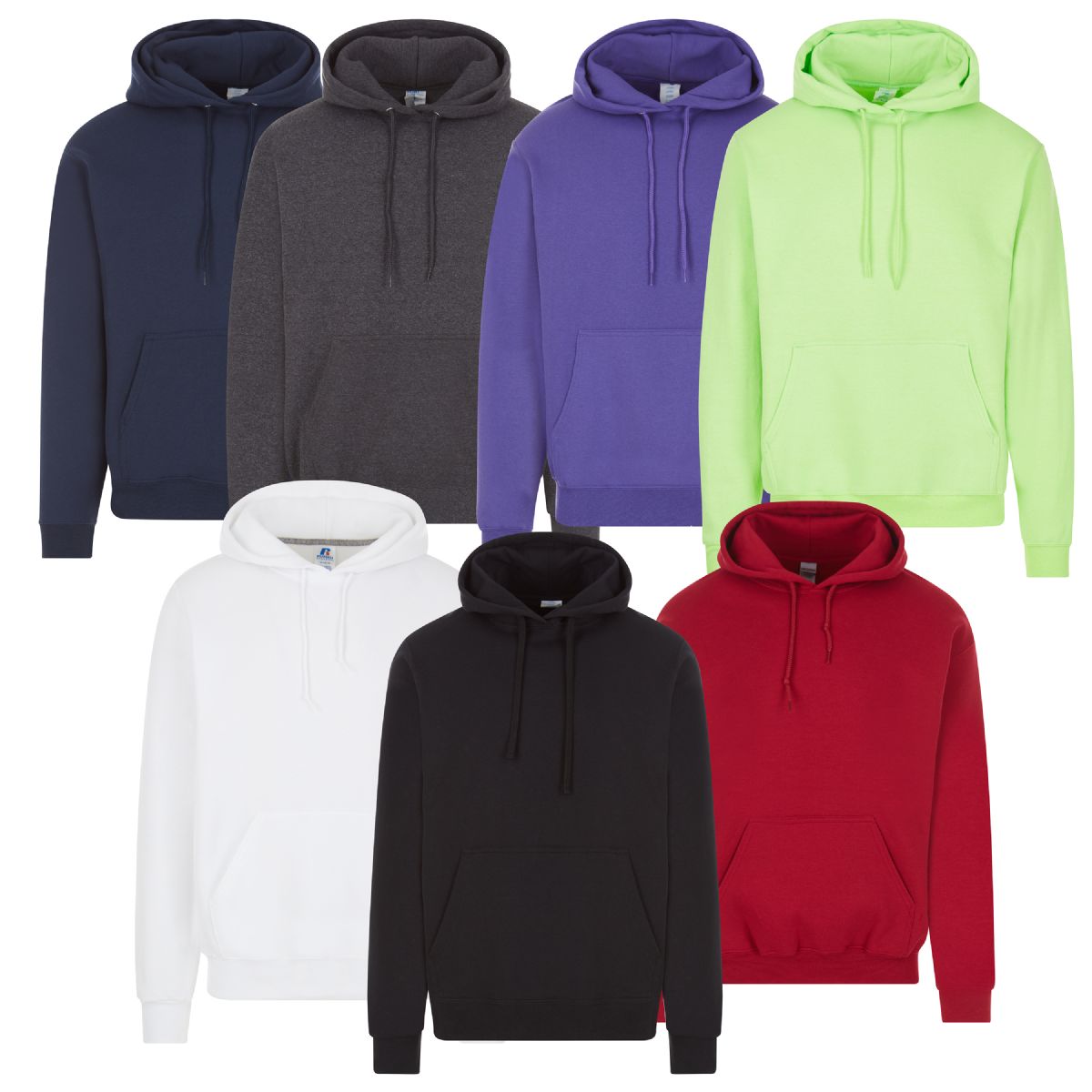 24 Pieces of Unisex Irregular Cotton Hoodie Sweatshirt In Assorted Colors Small