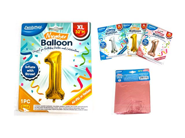 288 Pieces 1 Number Balloon - Balloons & Balloon Holder