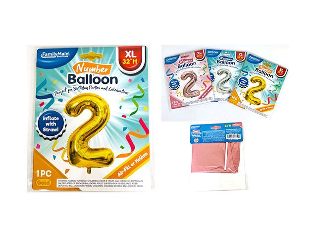 288 Wholesale 2 Number Balloon