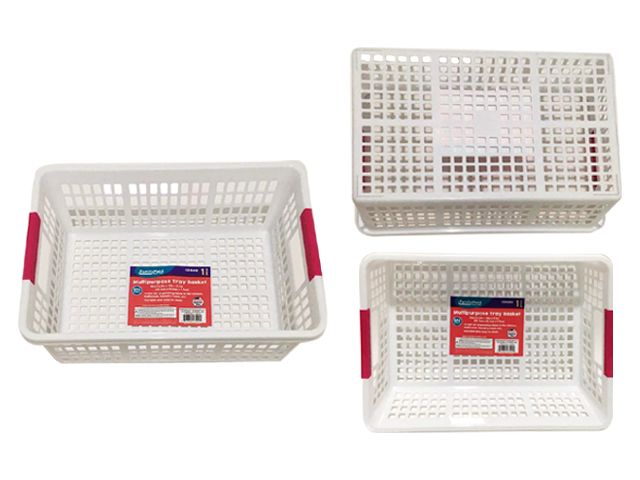 48 Pieces of Basket Plastic Multi White Only