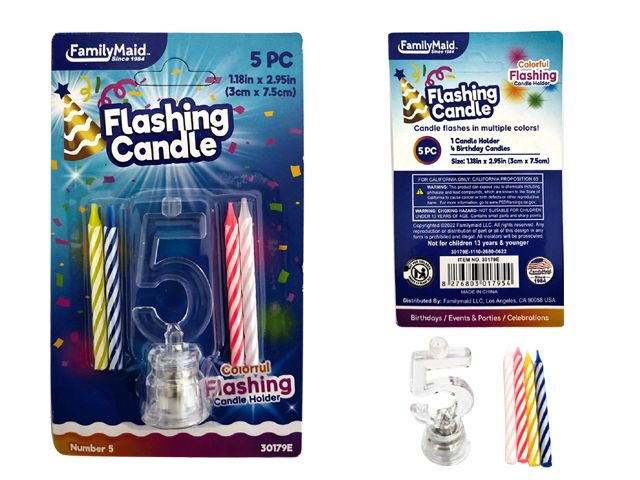 144 Pieces of 5 Piece Flashing Light Candle Holder Set #5