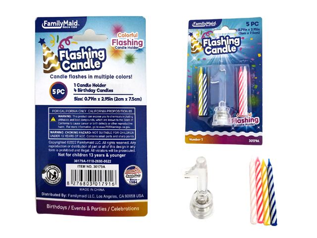 144 Pieces of 5 Piece Flashing Light Candle Holder Set #1