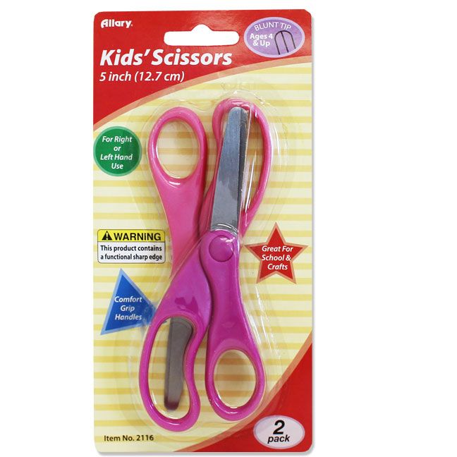 144 Wholesale Kid's Premium 2-Pack Scissors, Blunt Tip, 5"