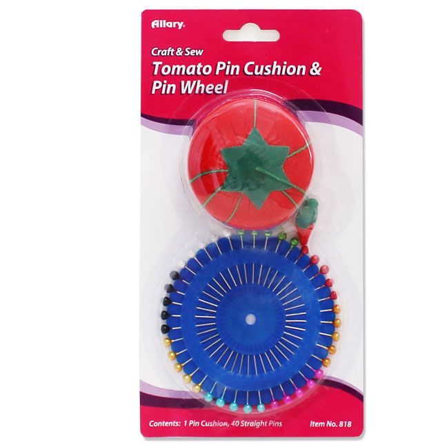 144 Pieces of Tomato Pincushion & Pin Wheel With 40 Straight Pins