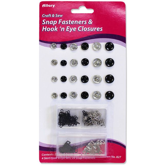 144 Pieces of Hook 'n Eye Closures & Snap Fasteners Set