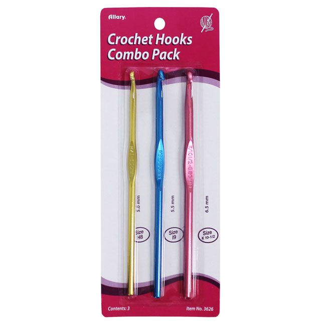 144 Pieces of Crochet Hooks Combo Pack (1 Each H8, I9, K10-1/2), 3 Ct.