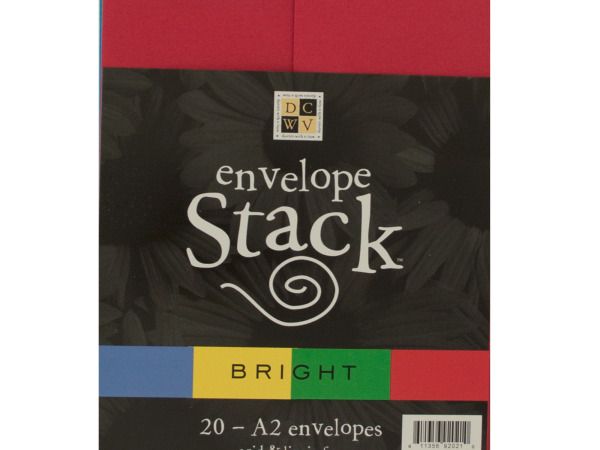 72 Wholesale Bright Colors Envelope Stack