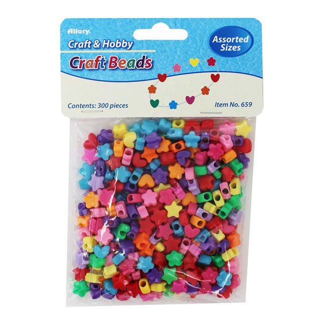 144 Pieces of Craft Beads, Assorted Colors/shapes/sizes, 300 Count