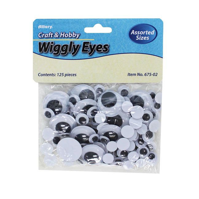 144 Pieces of Wiggly Eyes, Black & White, 125 Count