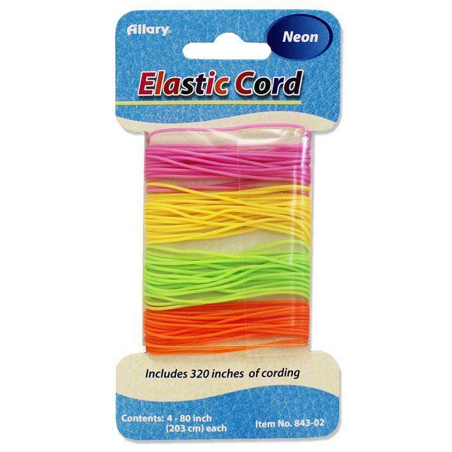 144 Pieces of Elastic Cord, Neon Colors