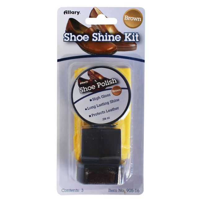 72 Wholesale Shoe Shine Kit With .04 Oz. Polish, Dauber, And Shine Cloth, Brown