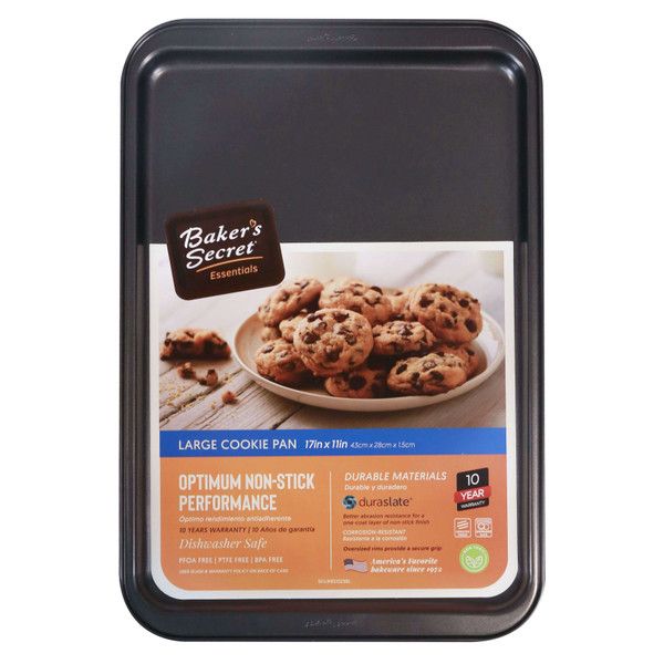 12 Pieces of Baker's Secret Large 17in Cookie Pan, Duraslate Non Stick C/p 12