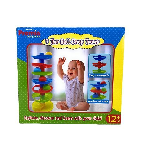 6 pieces Premia 7 Tier Ball Drop Tower C/p 6 - Baby Toys