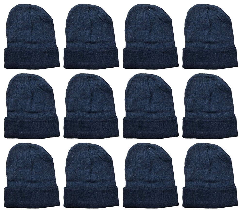 12 Pieces of Yacht & Smith Unisex Black Adult Winter Beanies