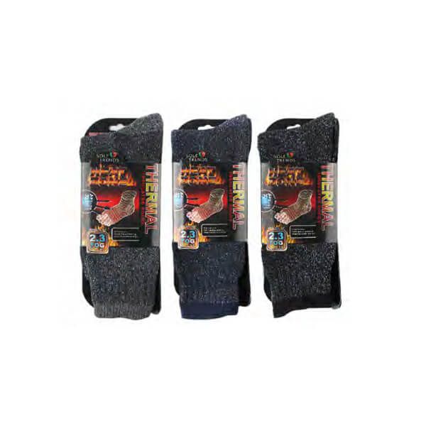 72 Pairs of Navy Sole Trends Thermal Insulated Heated Socks Thick Yarn Fits Shoe 10 To 13