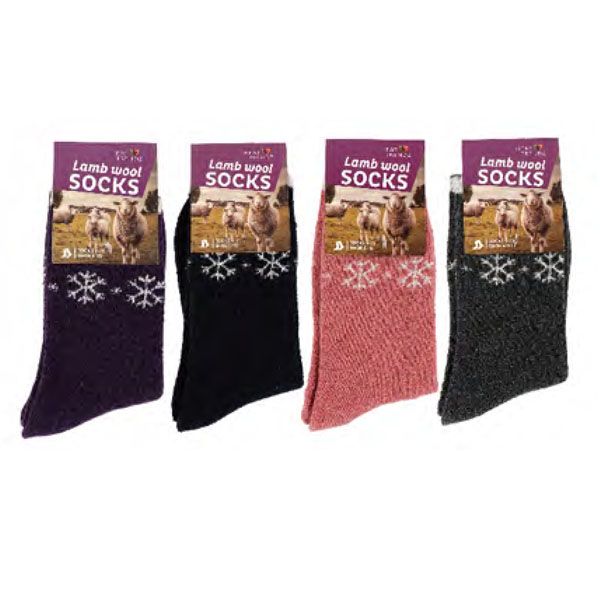 144 Pairs of Lady Wool Sock Outdoor Hiking Trail Cushion Crew Socks For Women Snowflake Pattern