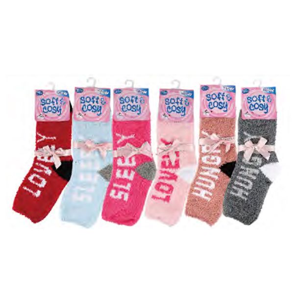 144 Pairs Womens Fuzzy Socks Assorted Color - Womens Crew Sock