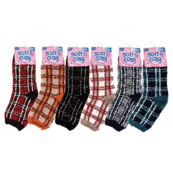 144 Pairs of Womens Fuzzy Socks Assorted Color