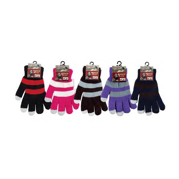 144 Wholesale Women Striped Warmers Winter Warm Knitted Gloves