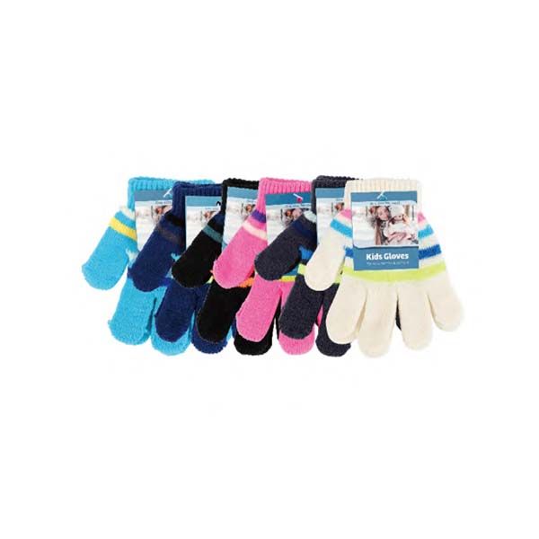 144 Pairs of Kids Gloves Assorted Colors