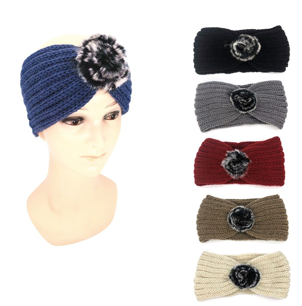 72 Bulk Warm Knit Earmuffs Ladies Winter Pure Color Outdoor Earwarmer