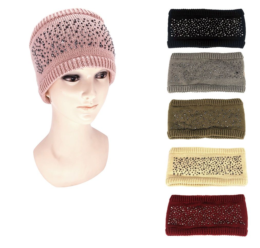 48 Wholesale Winter Ear Warmer Headband Lined Ear Cover Headwrap Soft Stretchy Thick Head Wrap