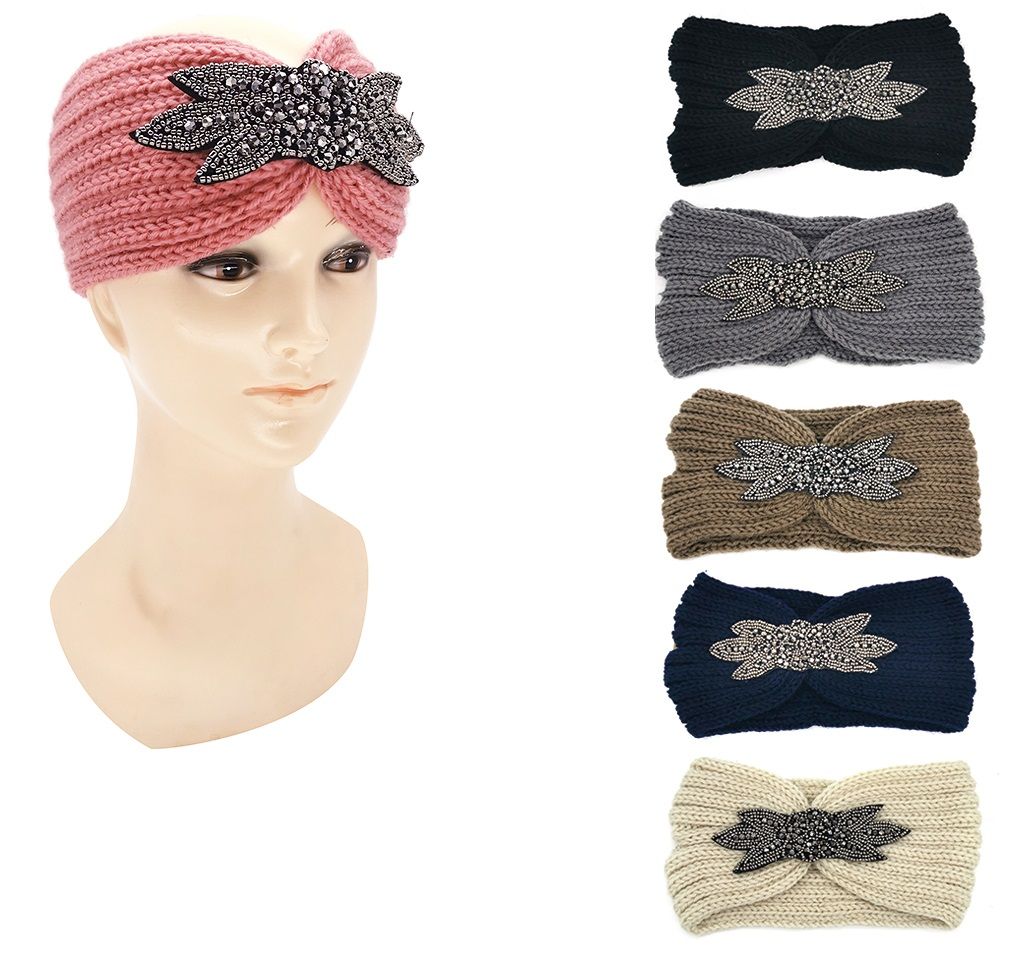 48 Wholesale Winter Ear Warmer Headband Lined Ear Cover Headwrap Soft Stretchy Thick Head Wrap
