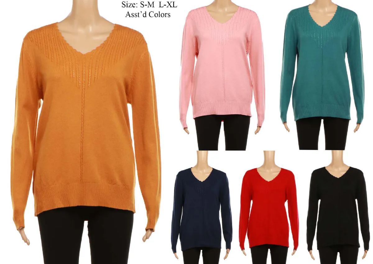 24 Pieces of Women's Long Sleeve Knit Sweater