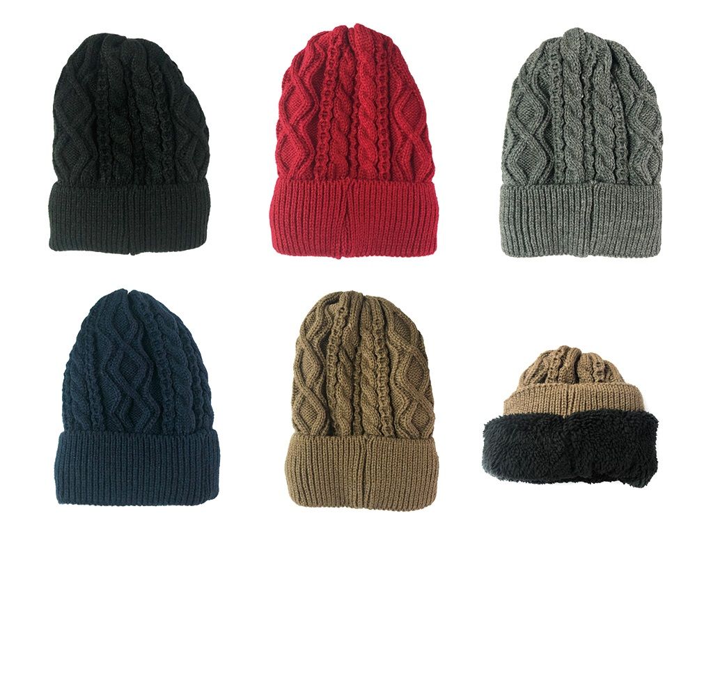36 Pieces Winter Beanie Hat Warm Fleece Lined Knitted Soft Ski Cuff Cap - Winter Beanie Hats
