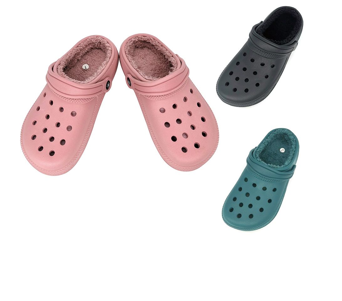 Wholesale Footwear Waterproof Slippers Women Men Fur Lined Clogs