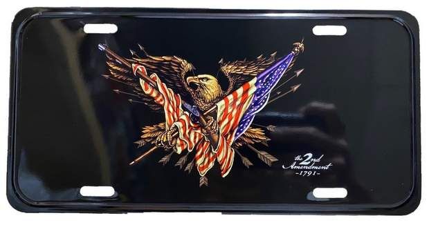 24 Pieces of License Plate 2nd Amendment With Eagle And Usa Flag