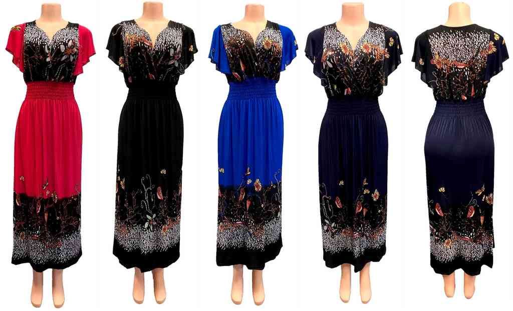 12 Pieces of Ruffle Shoulder Floral Sun Dresses