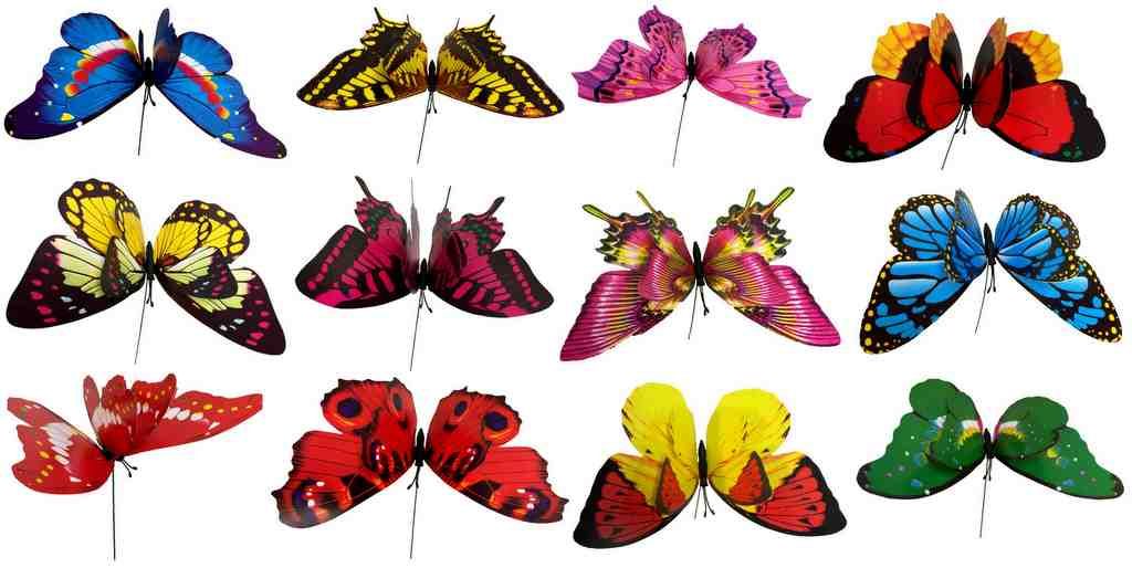 96 Pieces of Garden Stake Decoration Butterfly Assorted