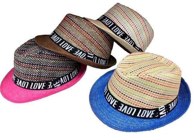 24 Pieces Color Fedora Hat Love On Band - Fedoras, Driver Caps & Visor