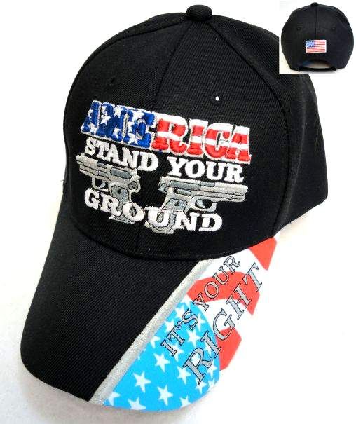 24 Wholesale America Stand Your Ground Hat Adjustable Size