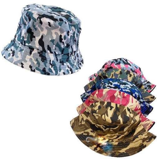 24 Pieces Child Kids Bucket Hat Assorted Camo - Bucket Hats - at 