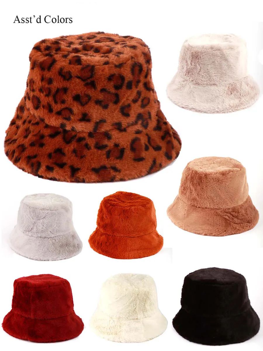48 Pieces of Women's Fuzzy Bucket Hat